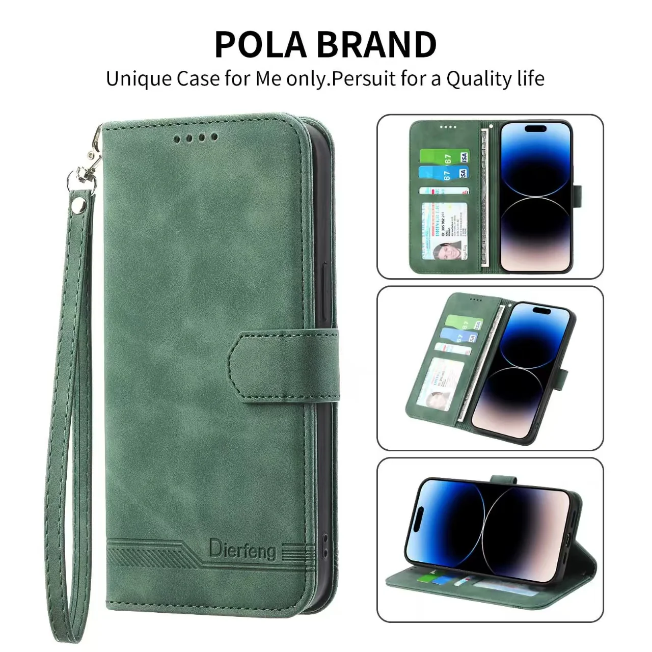 [With Card Slot][With Lanyard] Motorola Moto G22 4G Flip Premium Leather Shockproof Wallet Series Case - Image 3