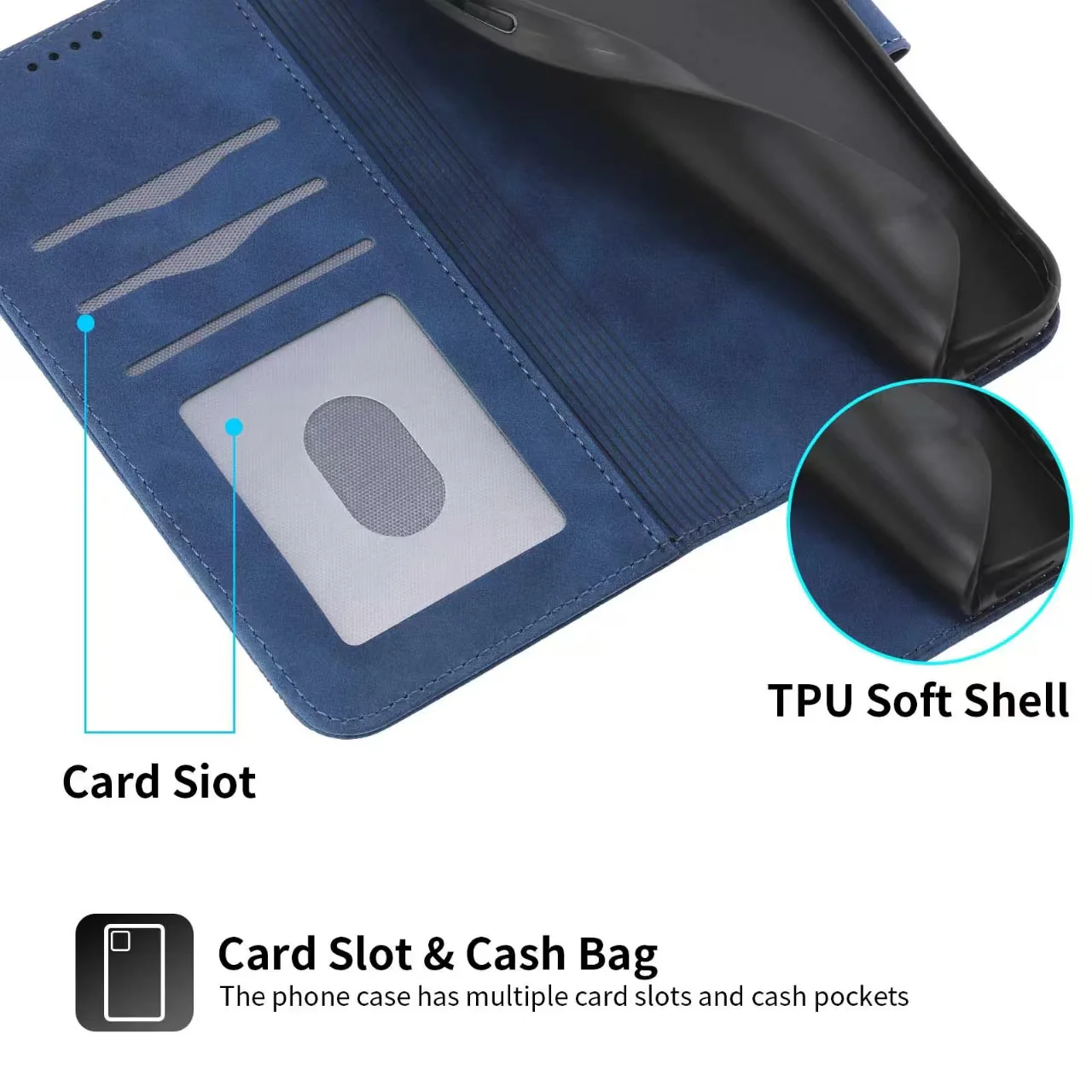 [With Card Slot][With Lanyard] Motorola Moto G22 4G Flip Premium Leather Shockproof Wallet Series Case - Image 4