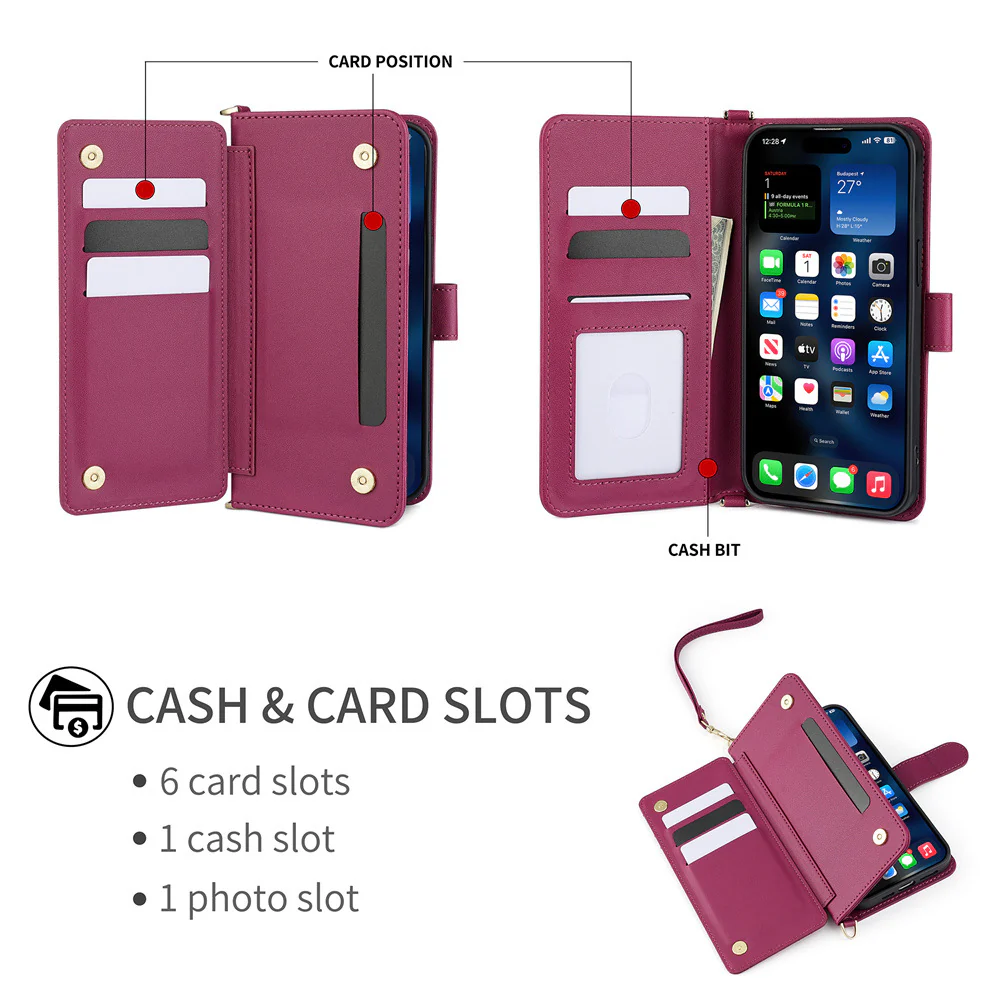 [With Card Slot][With Lanyard] Nothing Phone (3a)/Pro Multi Functional Premium Leather Wallet Series Case - Image 3