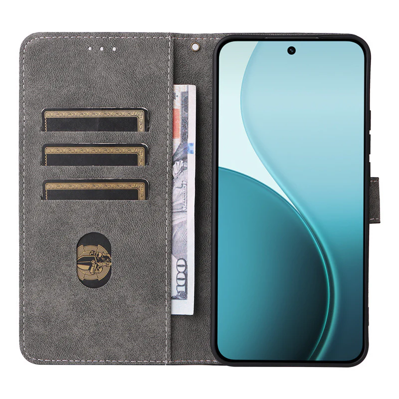 [With Card Slot][With Lanyard] Oppo Reno14 & Pro Multi Functional Buckle Flap Wallet Series Case - Image 7