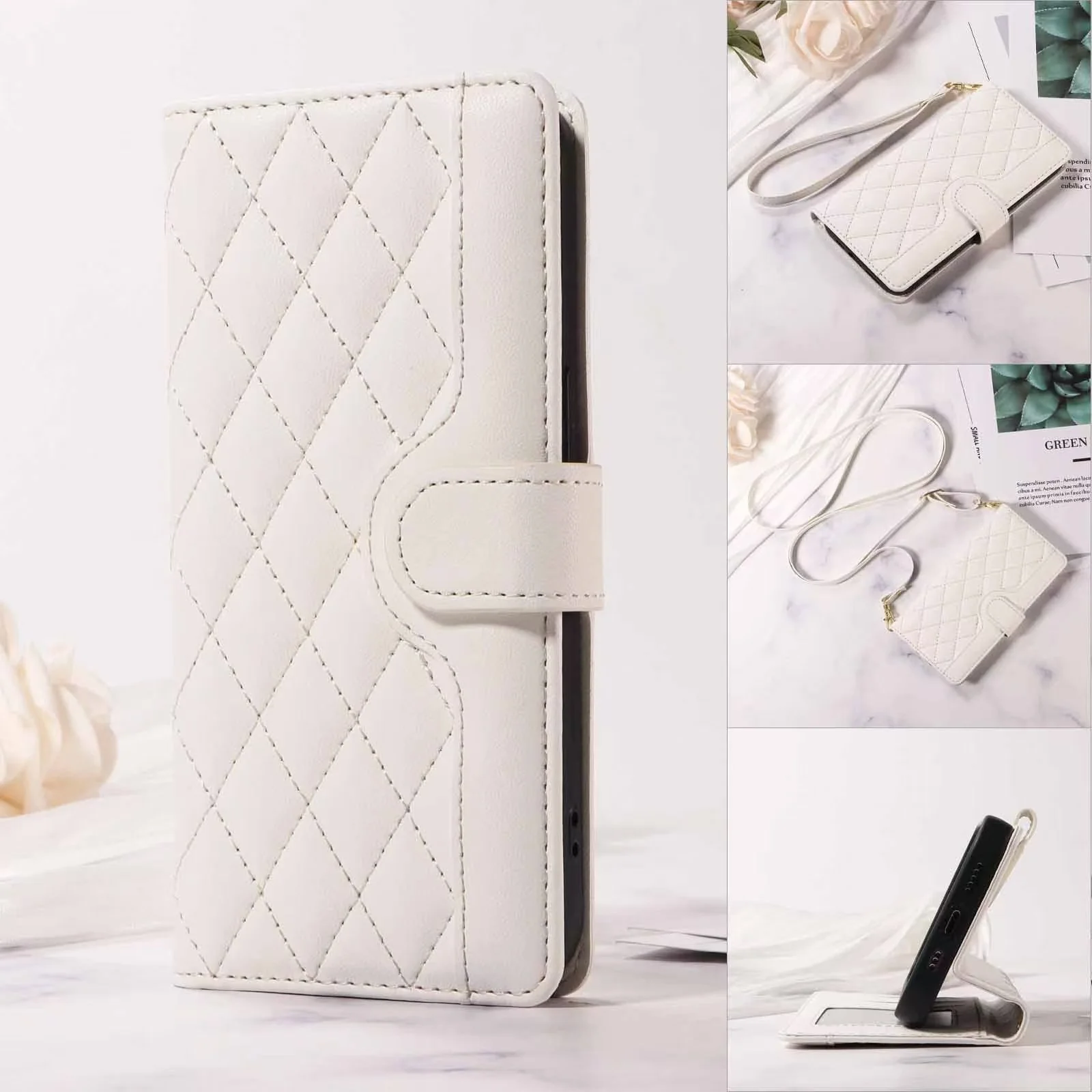 [With Card Slot][With Short Lanyard] Motorola Moto E32/S Minimalist Leather Wallet Series Case - Image 14