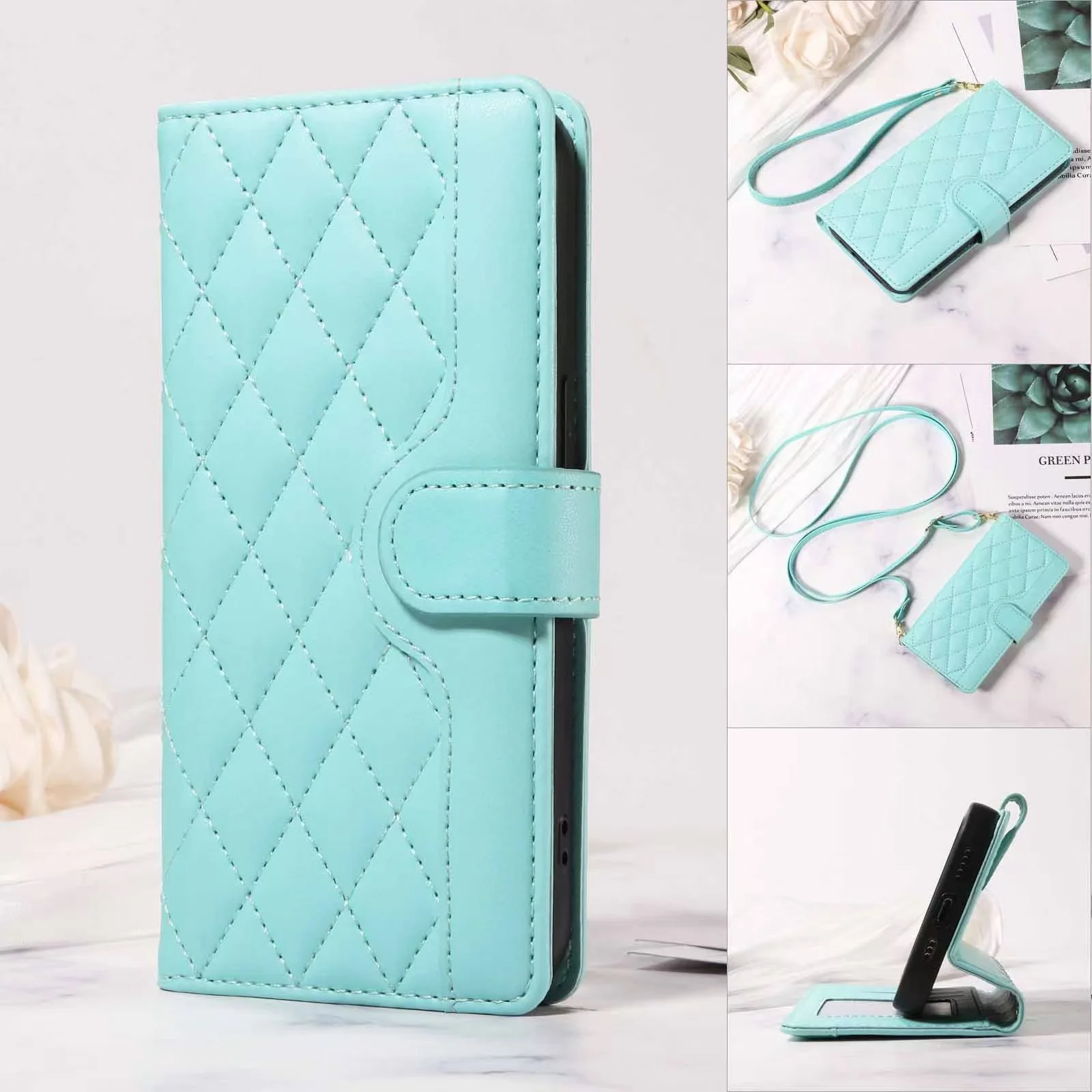 [With Card Slot][With Short Lanyard] Motorola Moto E32/S Minimalist Leather Wallet Series Case - Image 15