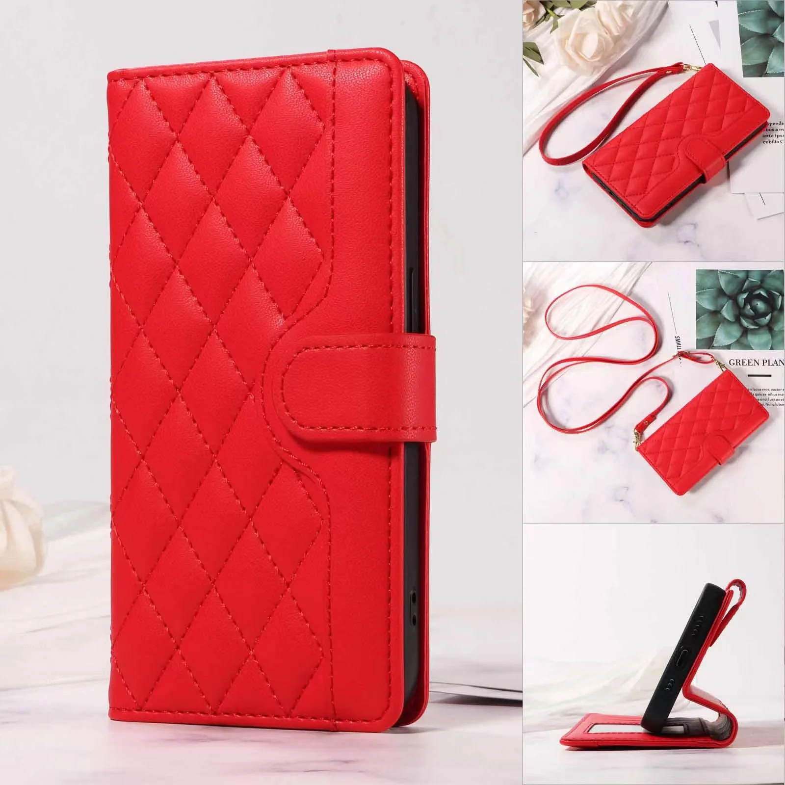 [With Card Slot][With Short Lanyard] Motorola Moto E32/S Minimalist Leather Wallet Series Case - Image 16