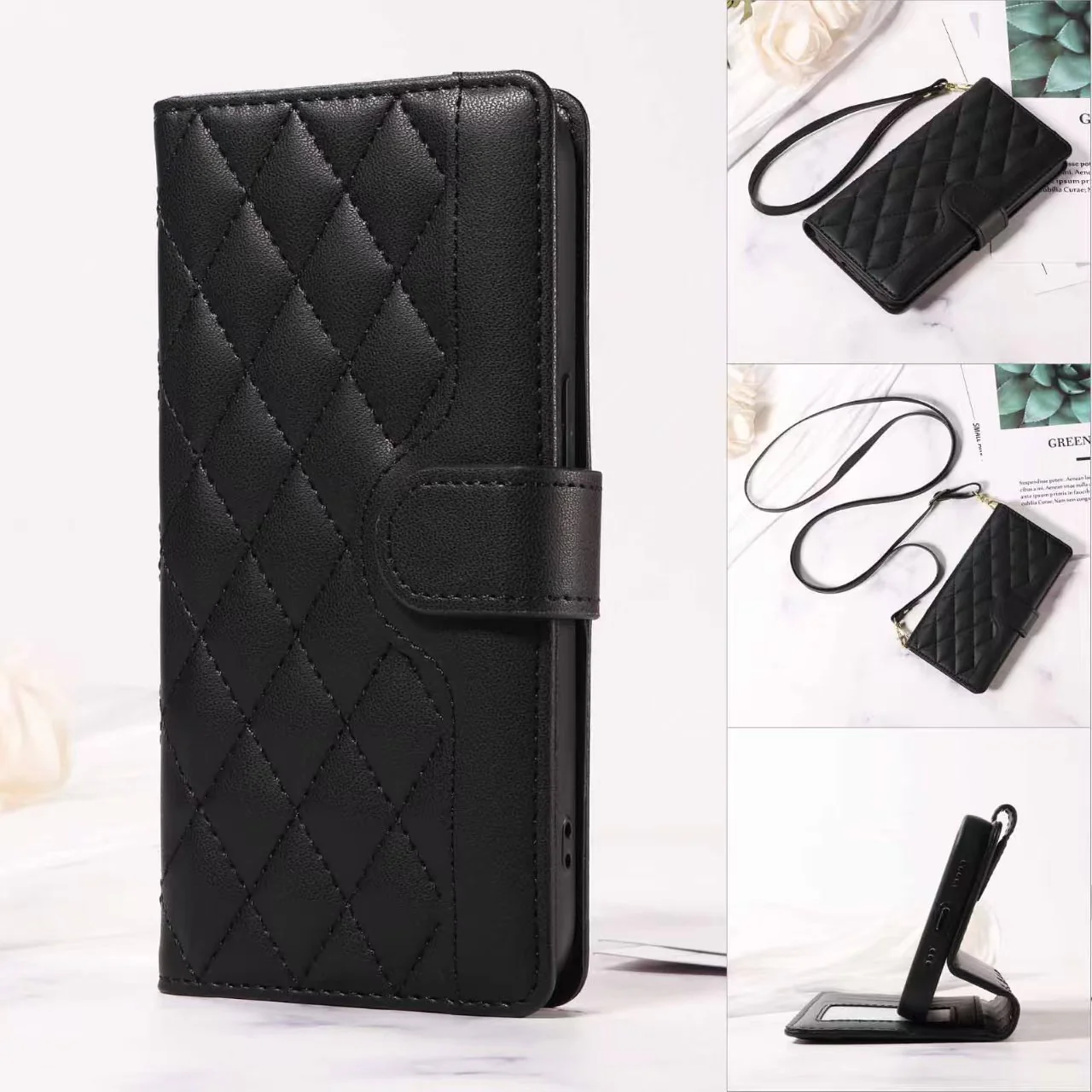 [With Card Slot][With Short Lanyard] Motorola Moto E32/S Minimalist Leather Wallet Series Case - Image 18