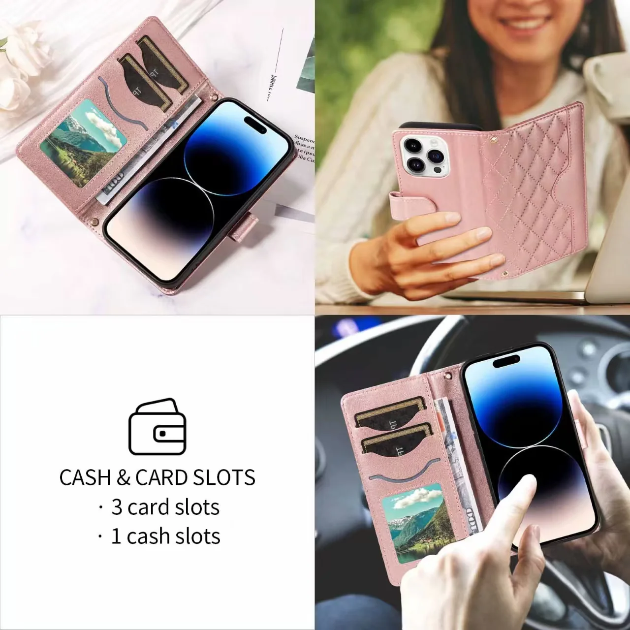 [With Card Slot][With Short Lanyard] Motorola Moto E32/S Minimalist Leather Wallet Series Case - Image 3