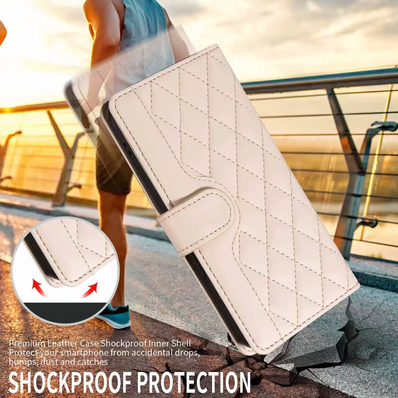 [With Card Slot][With Short Lanyard] Motorola Moto E32/S Minimalist Leather Wallet Series Case - Image 26