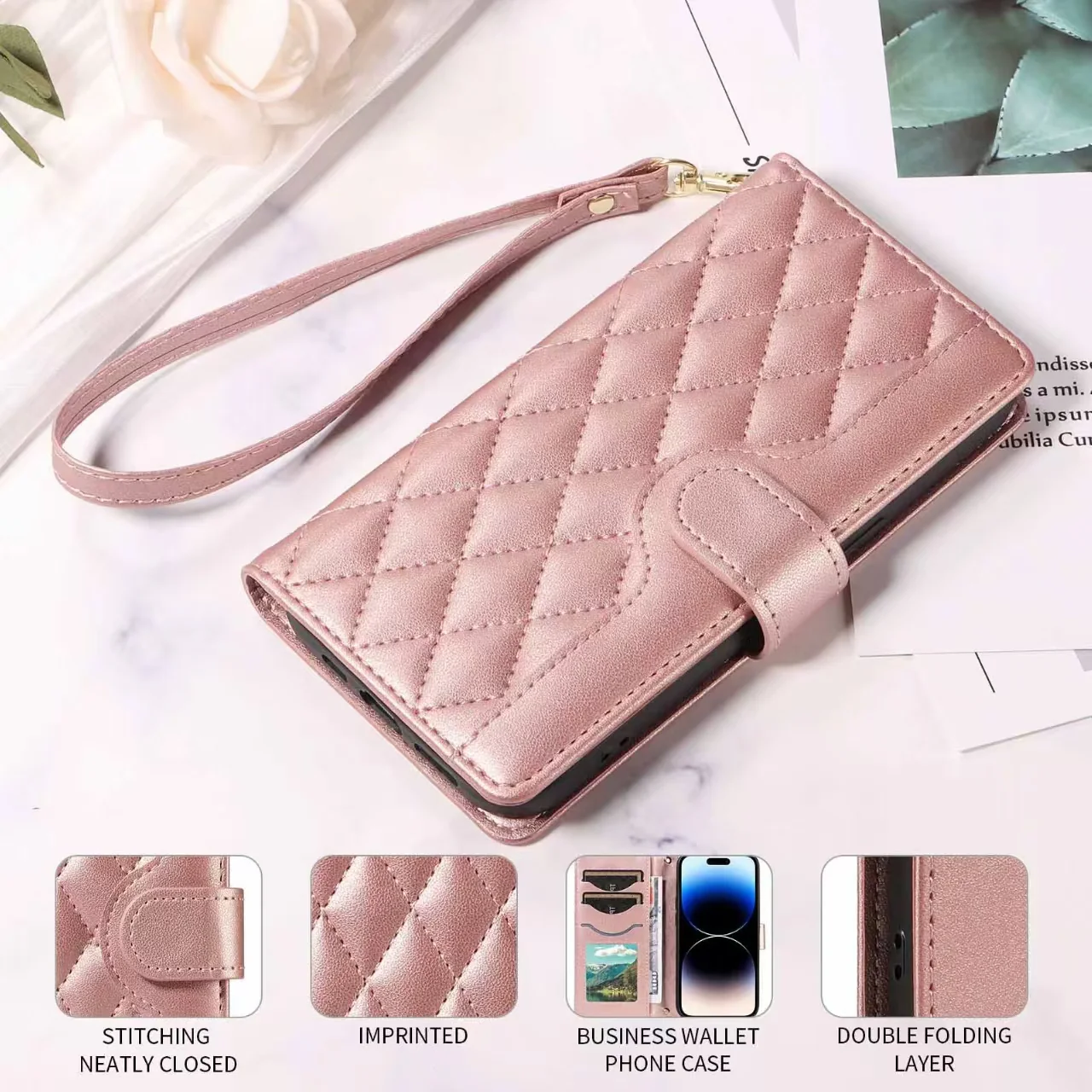 [With Card Slot][With Short Lanyard] Motorola Moto E32/S Minimalist Leather Wallet Series Case - Image 6