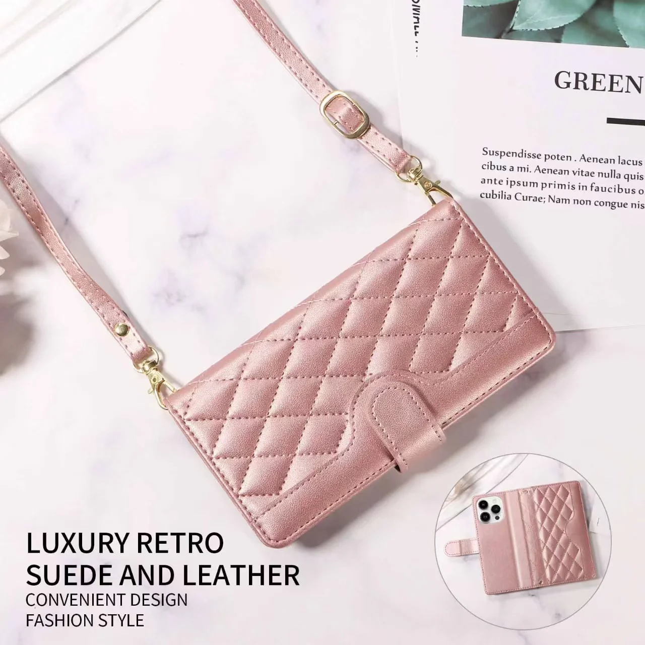 [With Card Slot][With Short Lanyard] Motorola Moto E32/S Minimalist Leather Wallet Series Case - Image 7