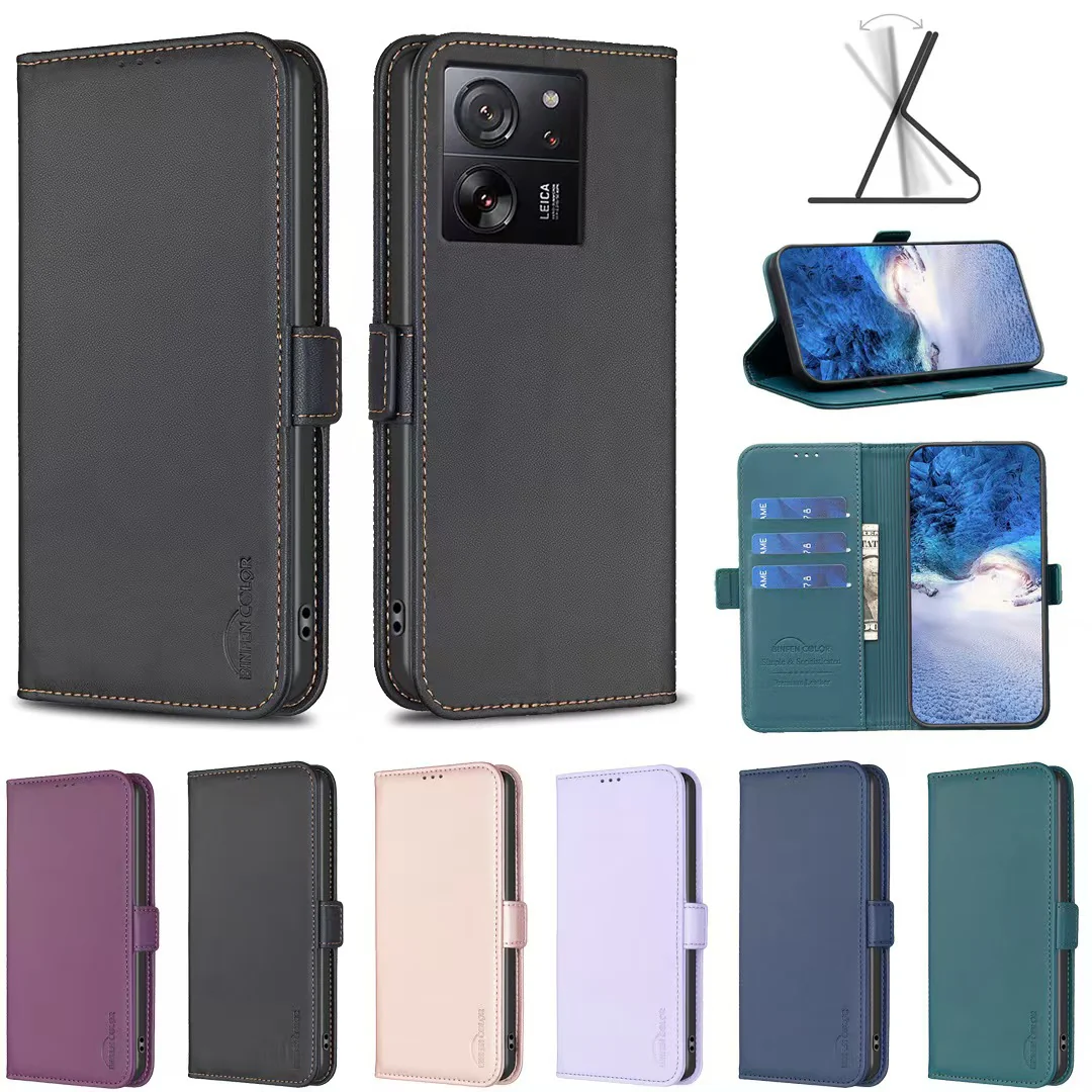 [With Card Slot] Xiaomi Mi 12 Lite PU Leather Magnetic Buckle Flip Cover Genuine Leather Series Case - Image 2