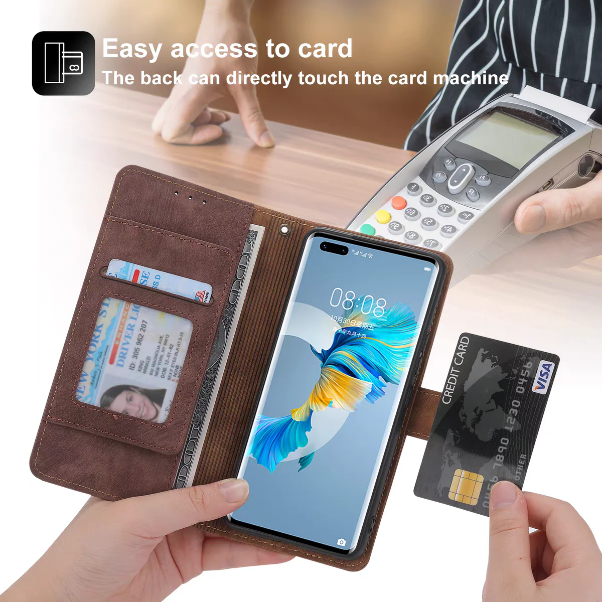 [With Card Solt] Huawei Mate 30/30 5G/E Pro/E Pro 5G/Pro 5G Full-coverage Leather Shockproof Wallet Series Case - Image 11