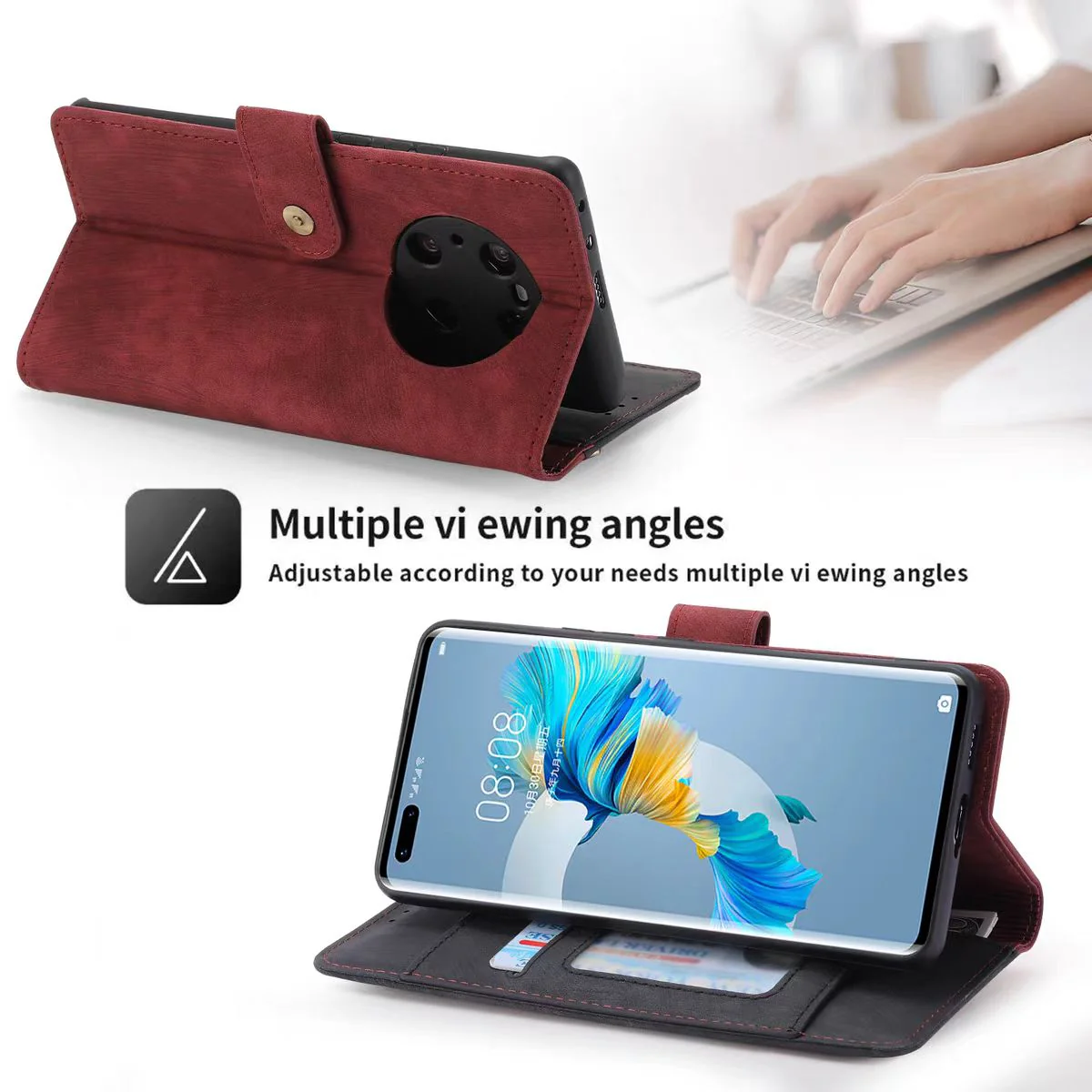 [With Card Solt] Huawei Mate 30/30 5G/E Pro/E Pro 5G/Pro 5G Full-coverage Leather Shockproof Wallet Series Case - Image 12