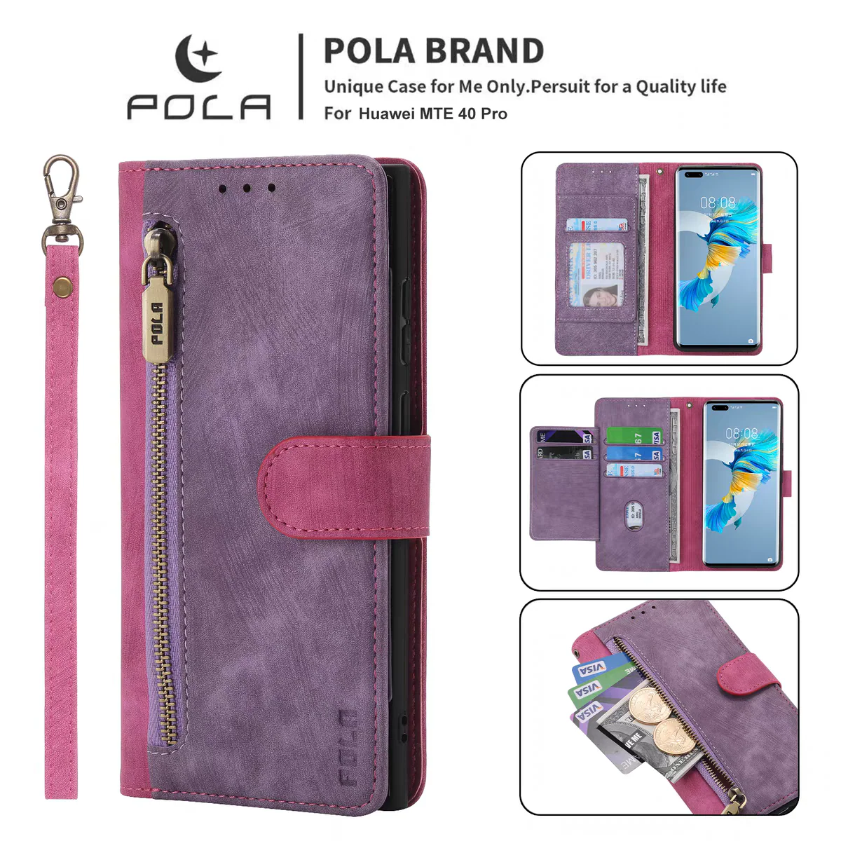 [With Card Solt] Huawei Mate 30/30 5G/E Pro/E Pro 5G/Pro 5G Full-coverage Leather Shockproof Wallet Series Case - Image 4
