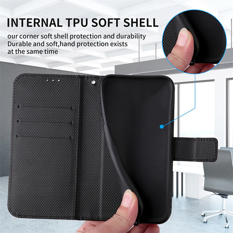 [With Card Solt] Motorola Moto E14/G04/G24/G04 S/G24 Power Premium Luxury Leather Wallet Series Case - Image 3