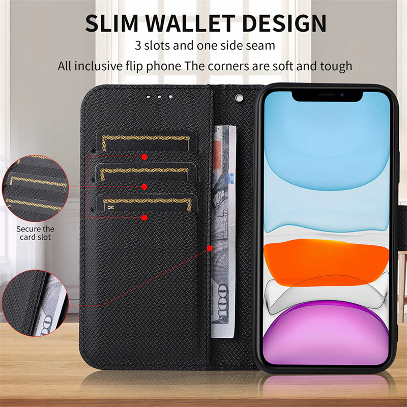 [With Card Solt] Motorola Moto E14/G04/G24/G04 S/G24 Power Premium Luxury Leather Wallet Series Case - Image 6