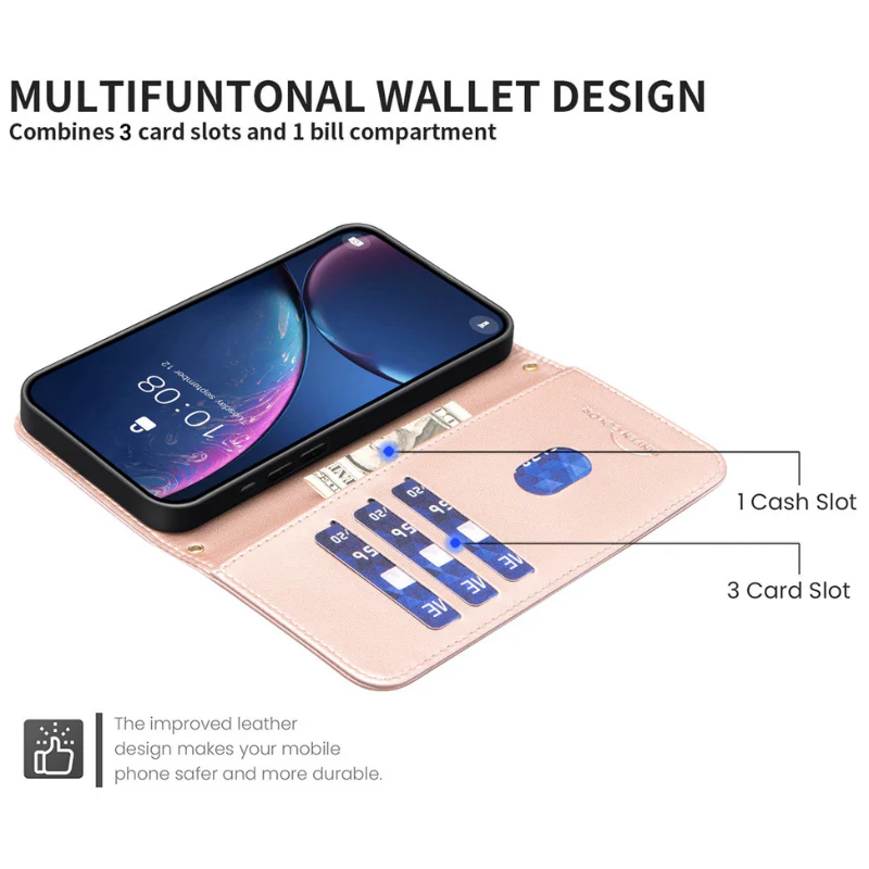 [With Card Solt] Motorola Moto G84 Premium Luxury Leather Wallet Series Case - Image 9