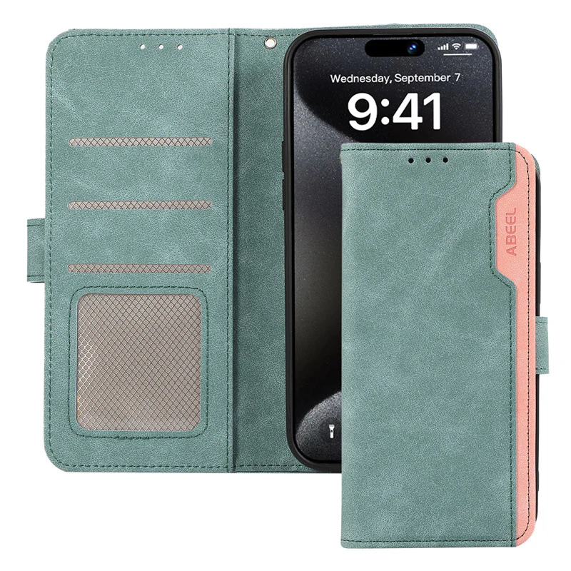 [With Card Solt] Motorola Moto G85 Color-block Leather Flip Phone Wallet Series Case - Image 2