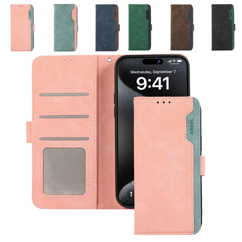 [With Card Solt] Motorola Moto G85 Color-block Leather Flip Phone Wallet Series Case - Image 3