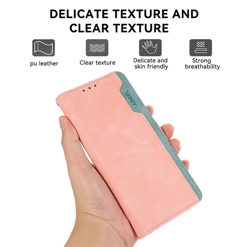 [With Card Solt] Motorola Moto G85 Color-block Leather Flip Phone Wallet Series Case - Image 4