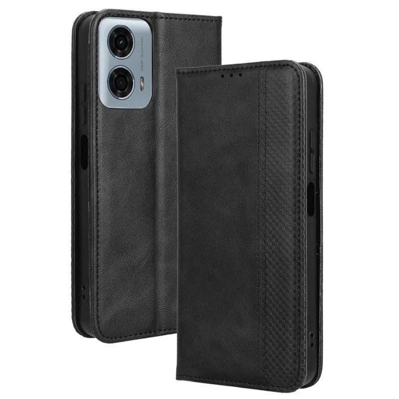 [With Card Solt] Motorola Moto G45 - PU Leather Material with Card Slots Cats Wallet Case With 2PC Tempered Glass Screen Protector - Image 8