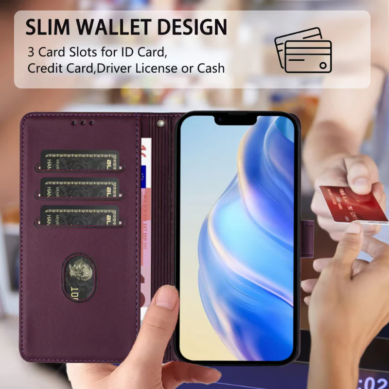 [With Card Solt] OPPO Reno 12/F/Pro Leather Luxury Shockproof Wallet Series Case - Image 5