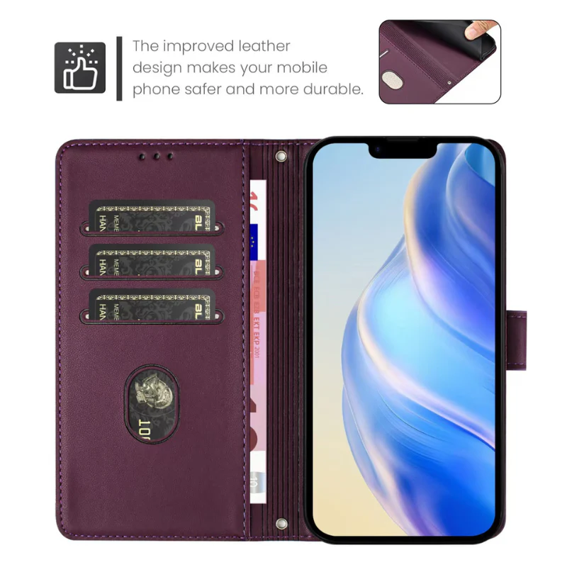 [With Card Solt] OPPO Reno 12/F/Pro Leather Luxury Shockproof Wallet Series Case - Image 8
