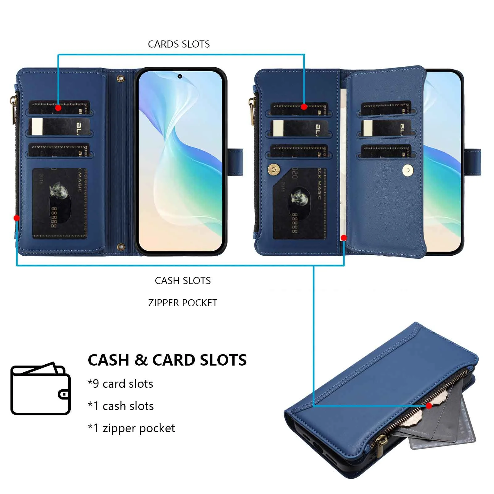 [With Hand Lanyard][With Card Slot] Nothing Phone (3a)/Pro - Premium Leather Shockproof Stylish Wallet Series Case - Image 12