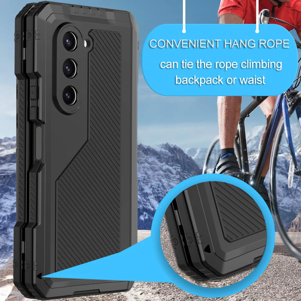 [With Invisible bracket] Samsung Galaxy Z Fold5 (SM-F946) - 360 Degree Full Coverage Military Grade Shockproof Phone Case - Image 5