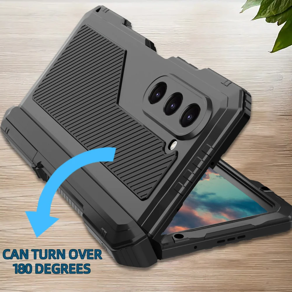 [With Invisible bracket] Samsung Galaxy Z Fold5 (SM-F946) - 360 Degree Full Coverage Military Grade Shockproof Phone Case - Image 7