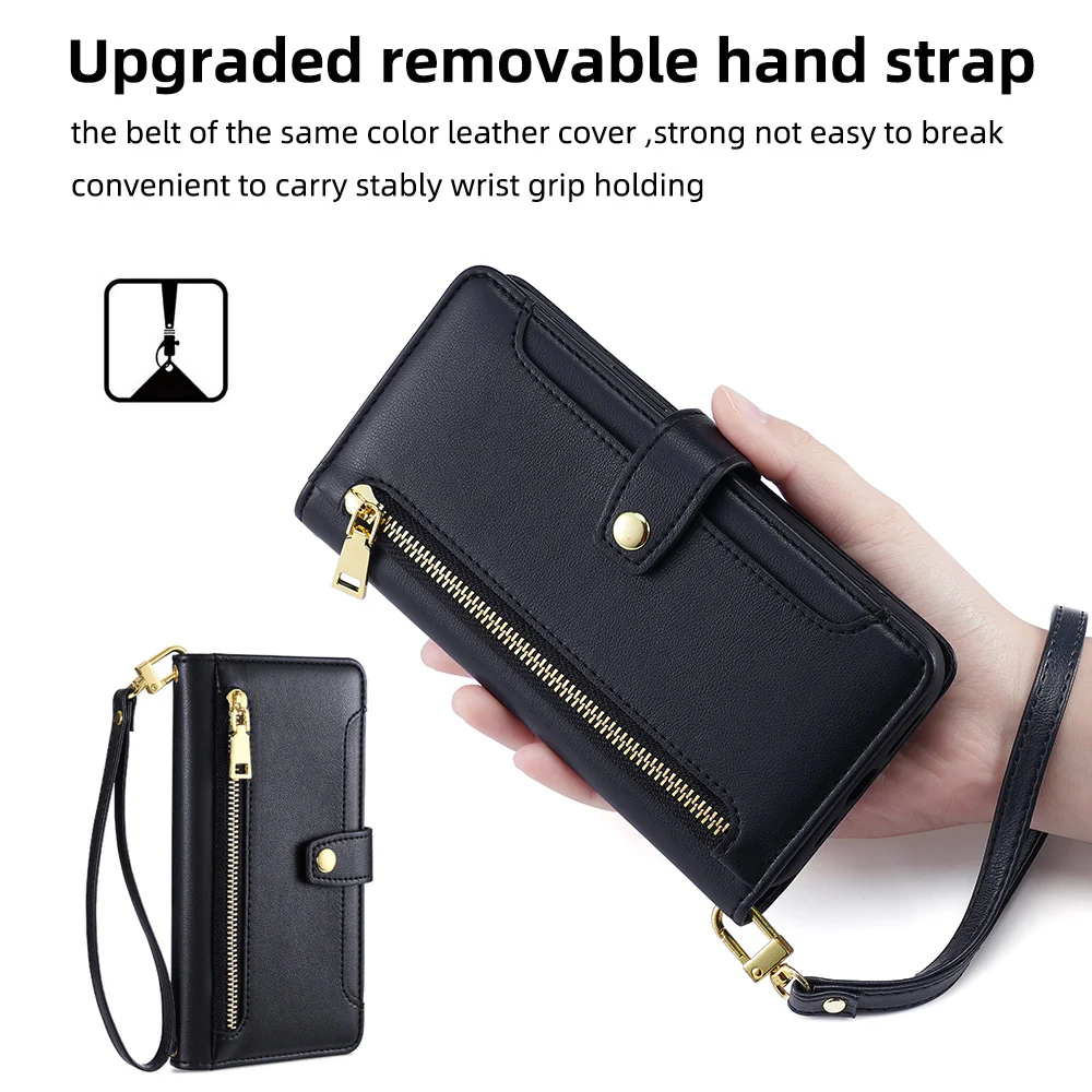[With Lanyard] Samsung Galaxy A17 (SM-A176) PU Leather Shockproof Wallet Case With Card Slot - Image 7
