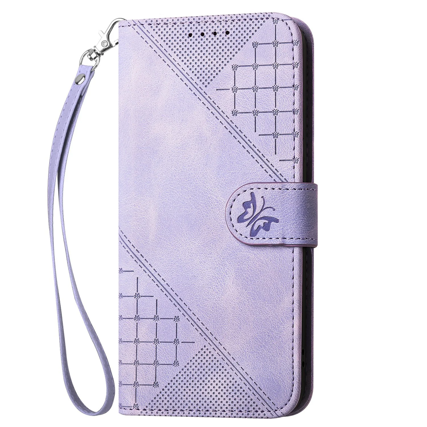 [With Lanyard][With Card Slot] Samsung Galaxy S24/Ultra/Plus/FE Matte Butterfly Print Wallet Case