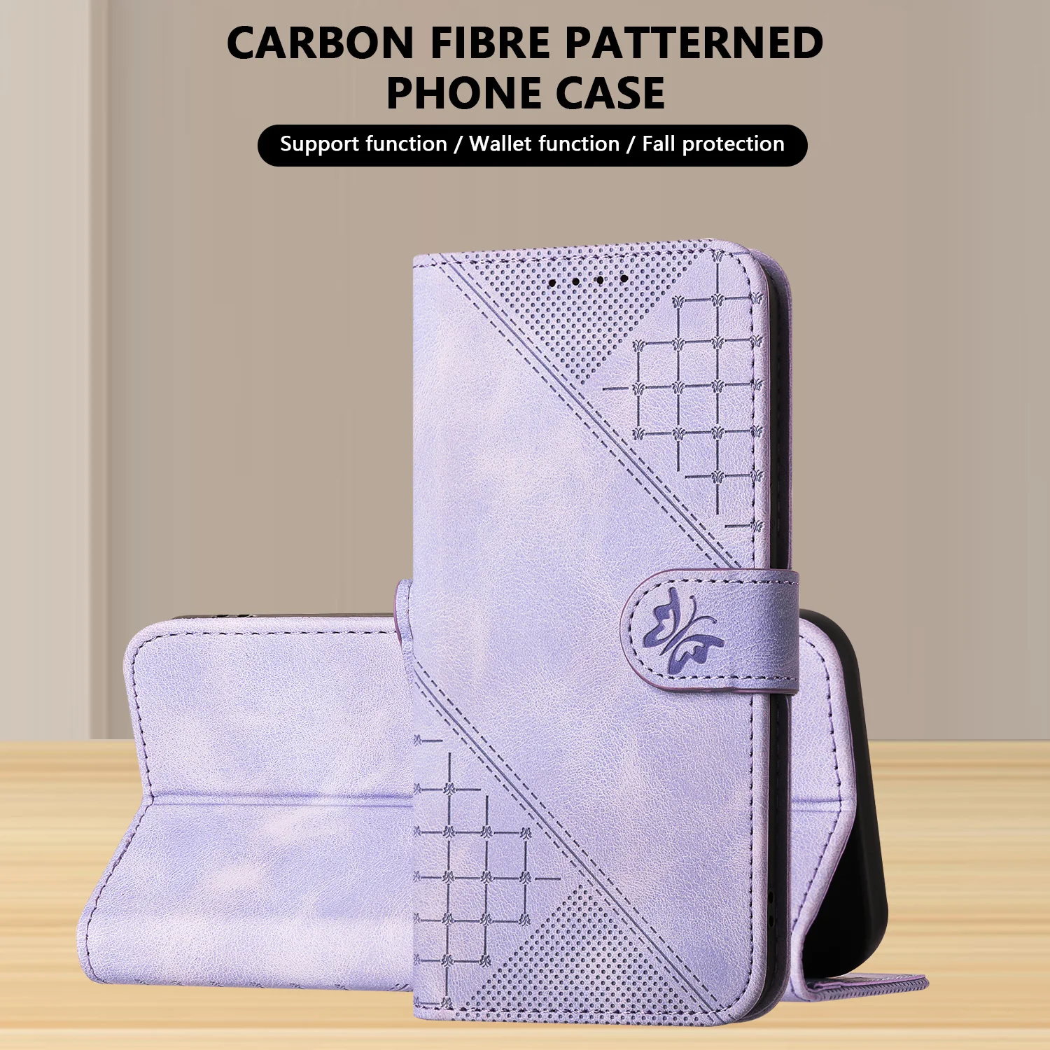 [With Lanyard][With Card Slot] Samsung Galaxy S24/Ultra/Plus/FE Matte Butterfly Print Wallet Case - Image 10