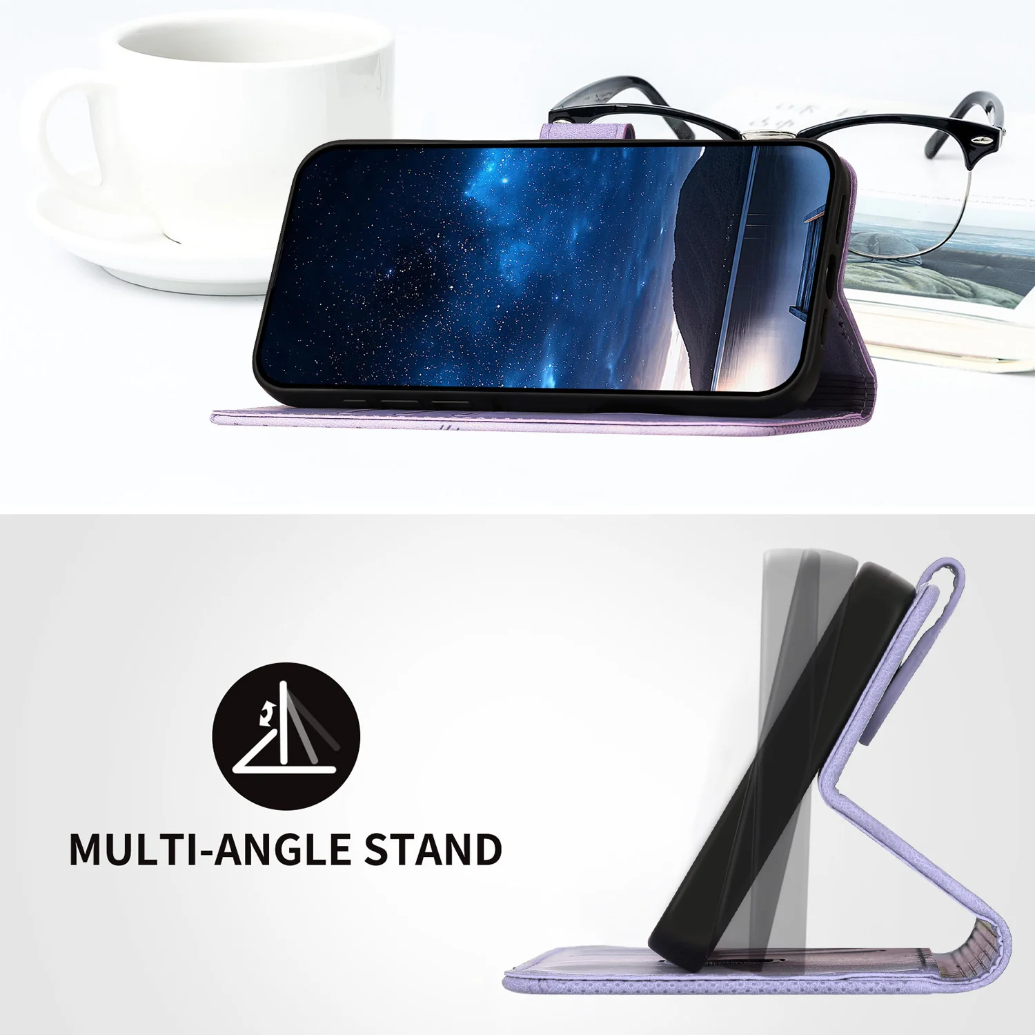 [With Lanyard][With Card Slot] Samsung Galaxy S24/Ultra/Plus/FE Matte Butterfly Print Wallet Case - Image 11