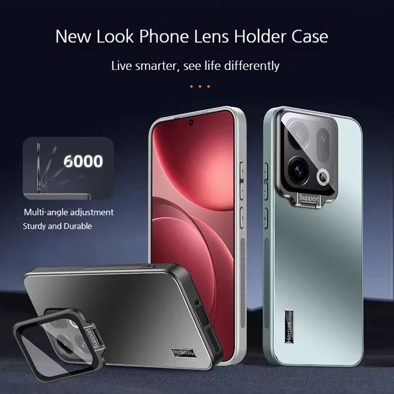 [With Lens Bracket] OPPO Reno14 & Pro - Ultra-Thin Matte Shockproof Phone Case - Image 7