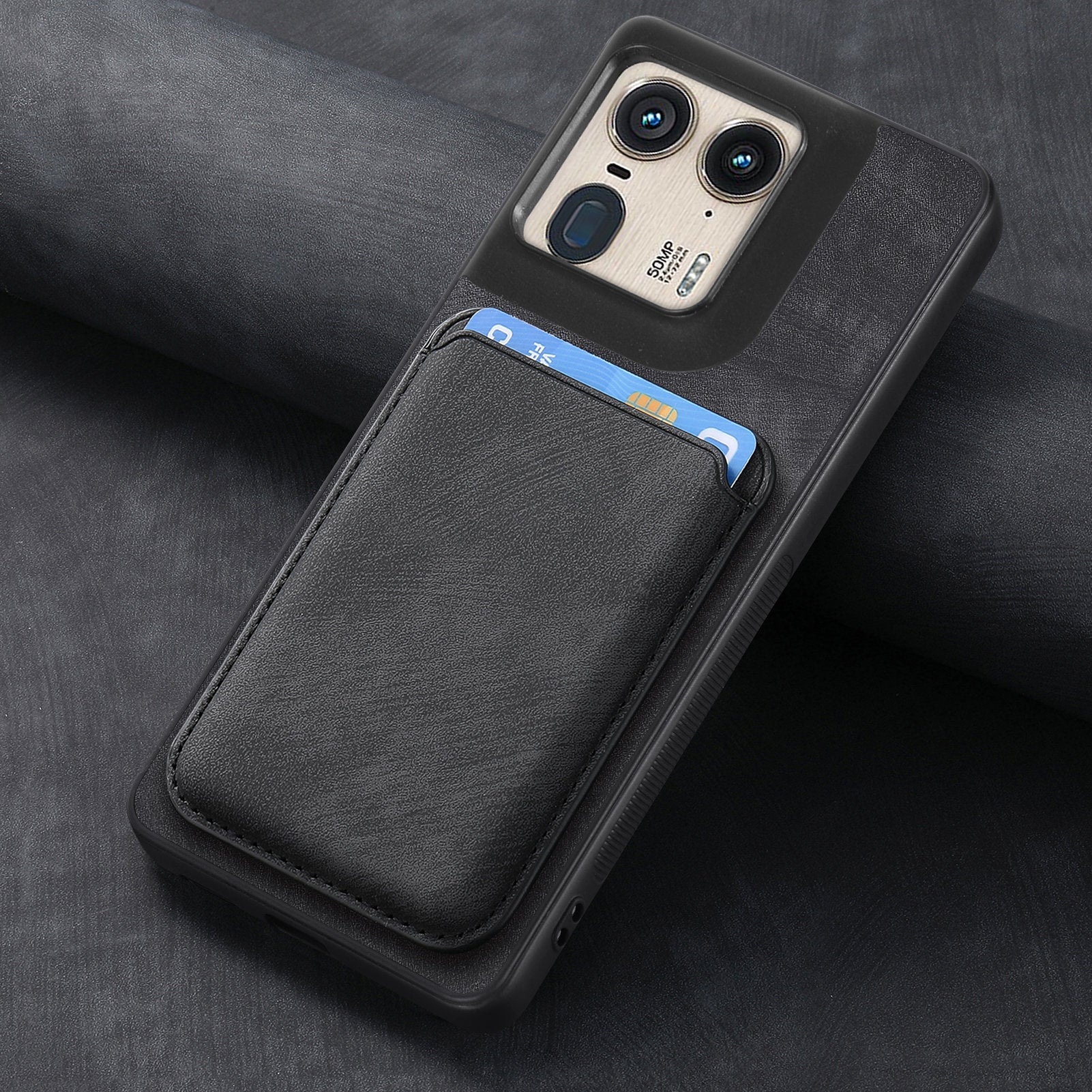 [With Magnetic Card Holder] Motorola Moto G45/G34 Leather Shockproof Essentials Series Case - Image 11