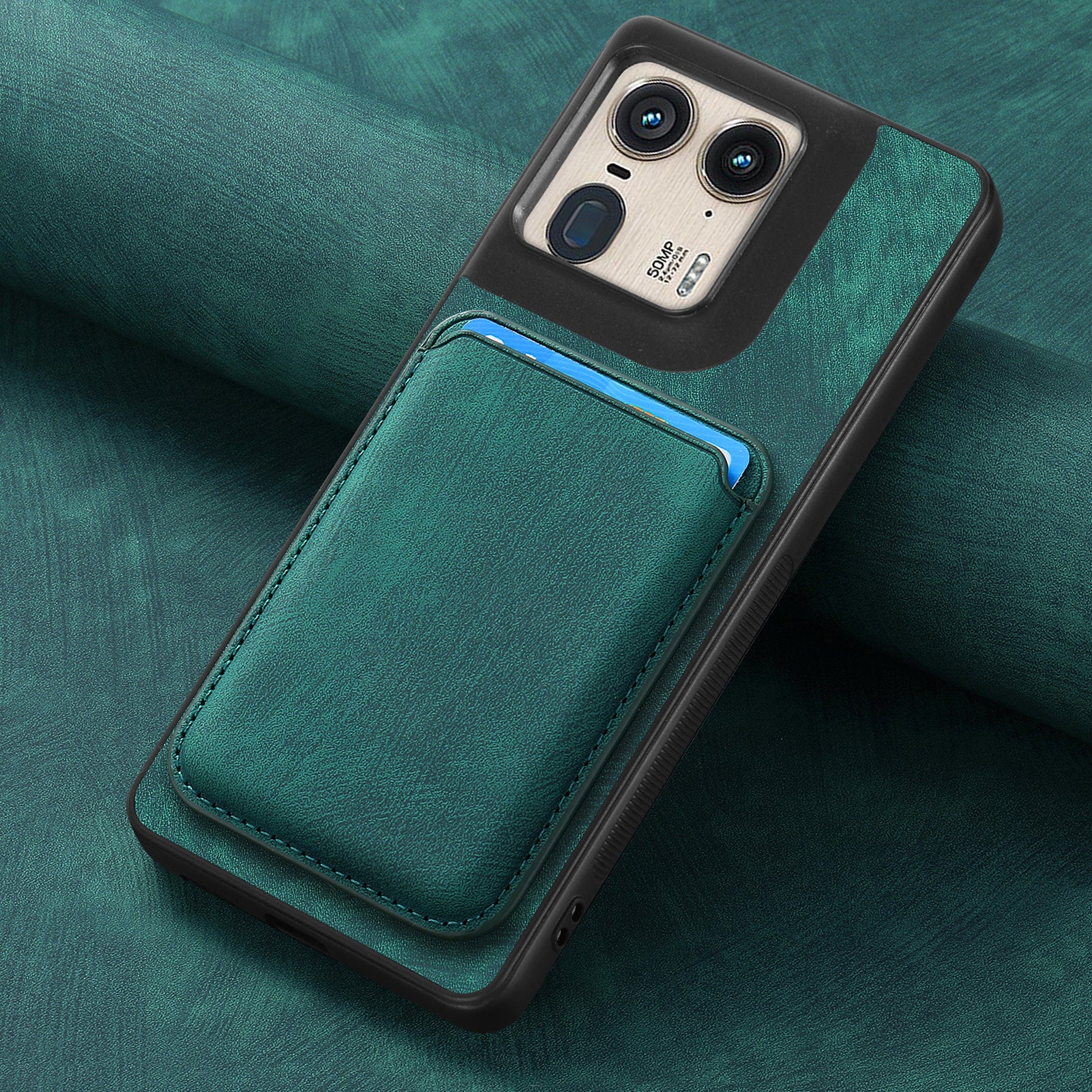 [With Magnetic Card Holder] Motorola Moto G45/G34 Leather Shockproof Essentials Series Case - Image 13