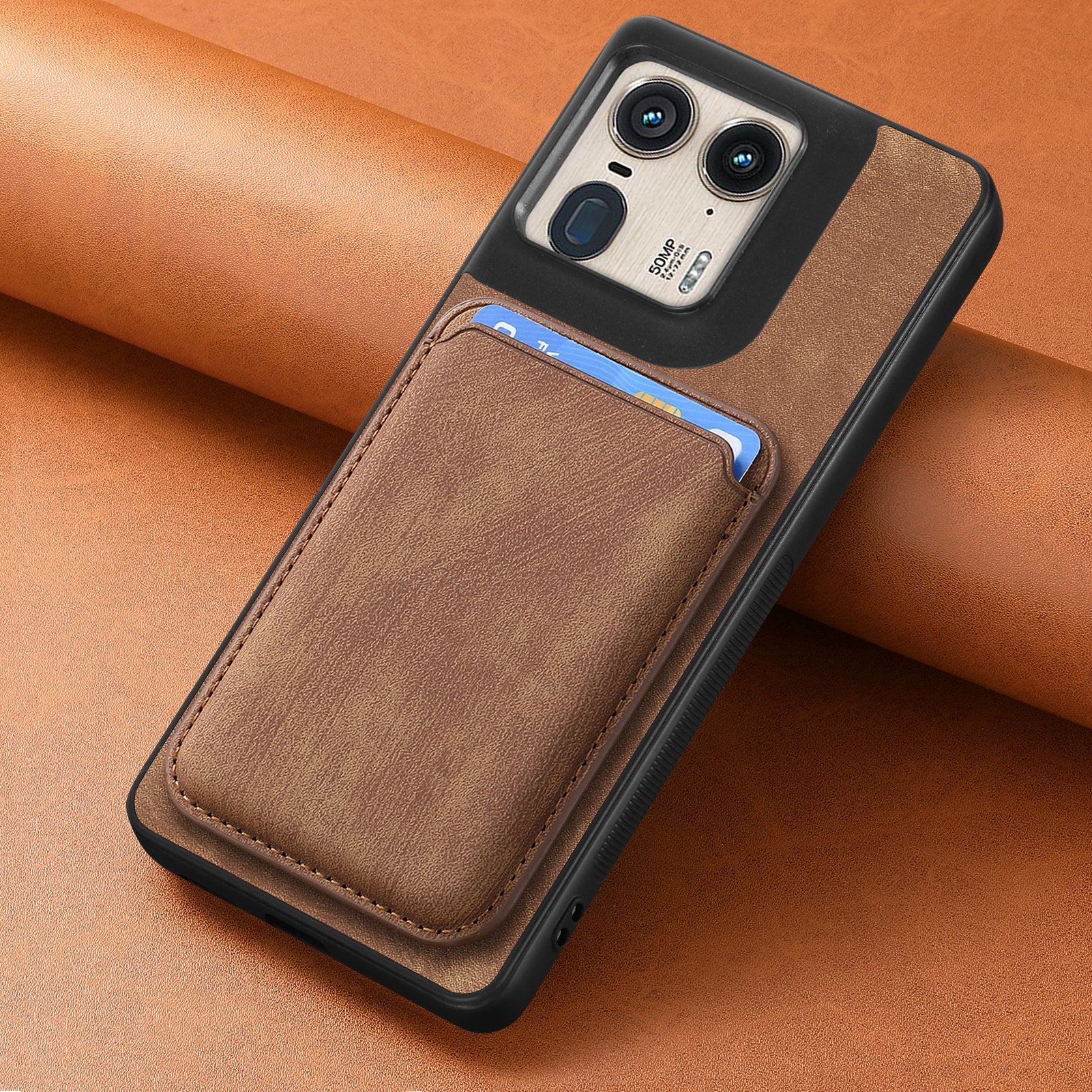 [With Magnetic Card Holder] Motorola Moto G45/G34 Leather Shockproof Essentials Series Case - Image 8