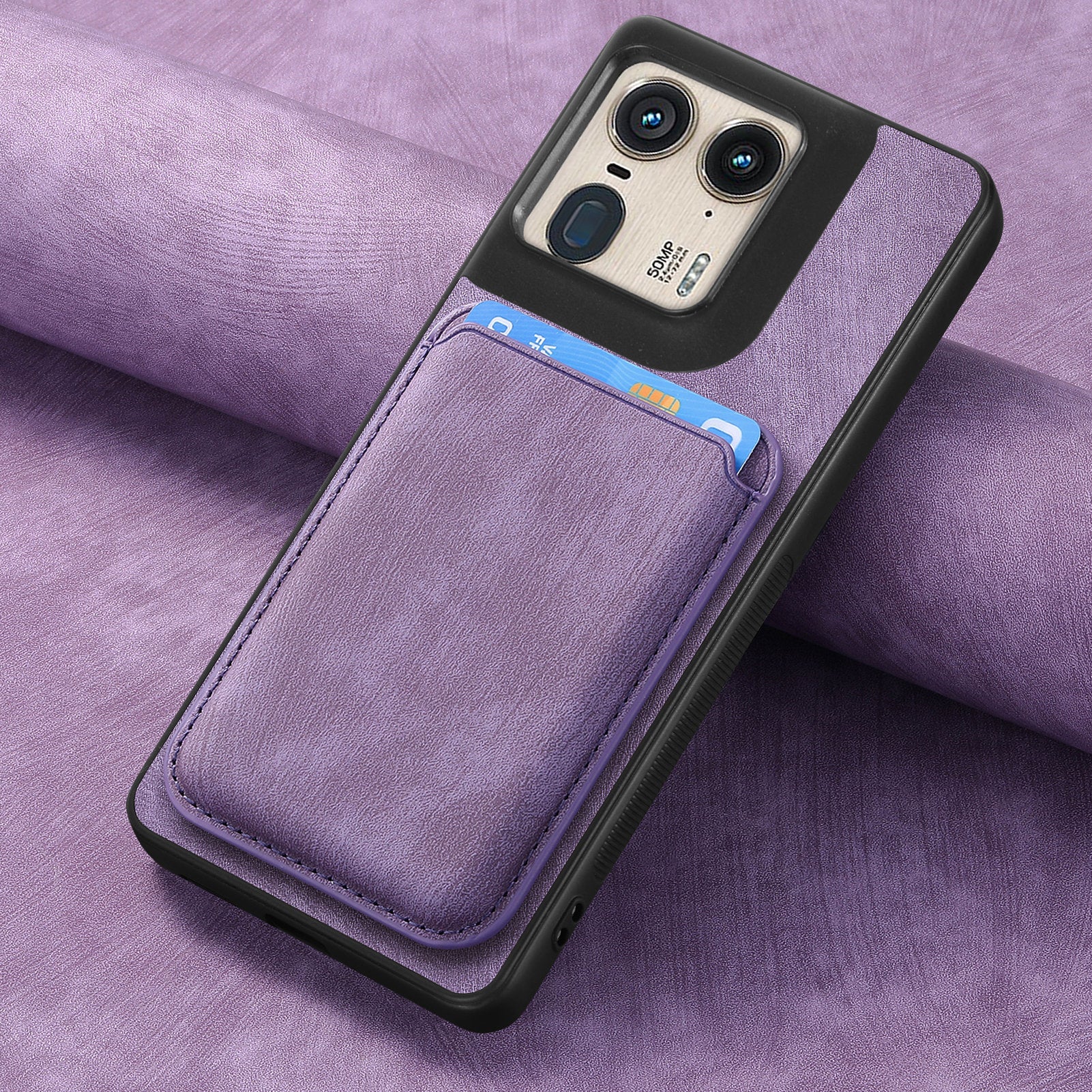 [With Magnetic Card Holder] Motorola Moto G45/G34 Leather Shockproof Essentials Series Case - Image 9