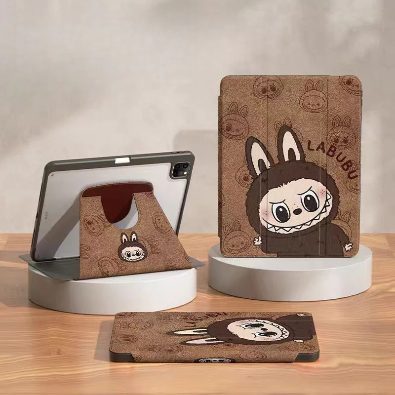 [With Pen Slot][360° Rotatable] Apple iPad Mini 6/7 8.3'' 6/7th Gen (2021/2024) Labubu Cartoon Tri-Fold Flip Protective Case - Image 4
