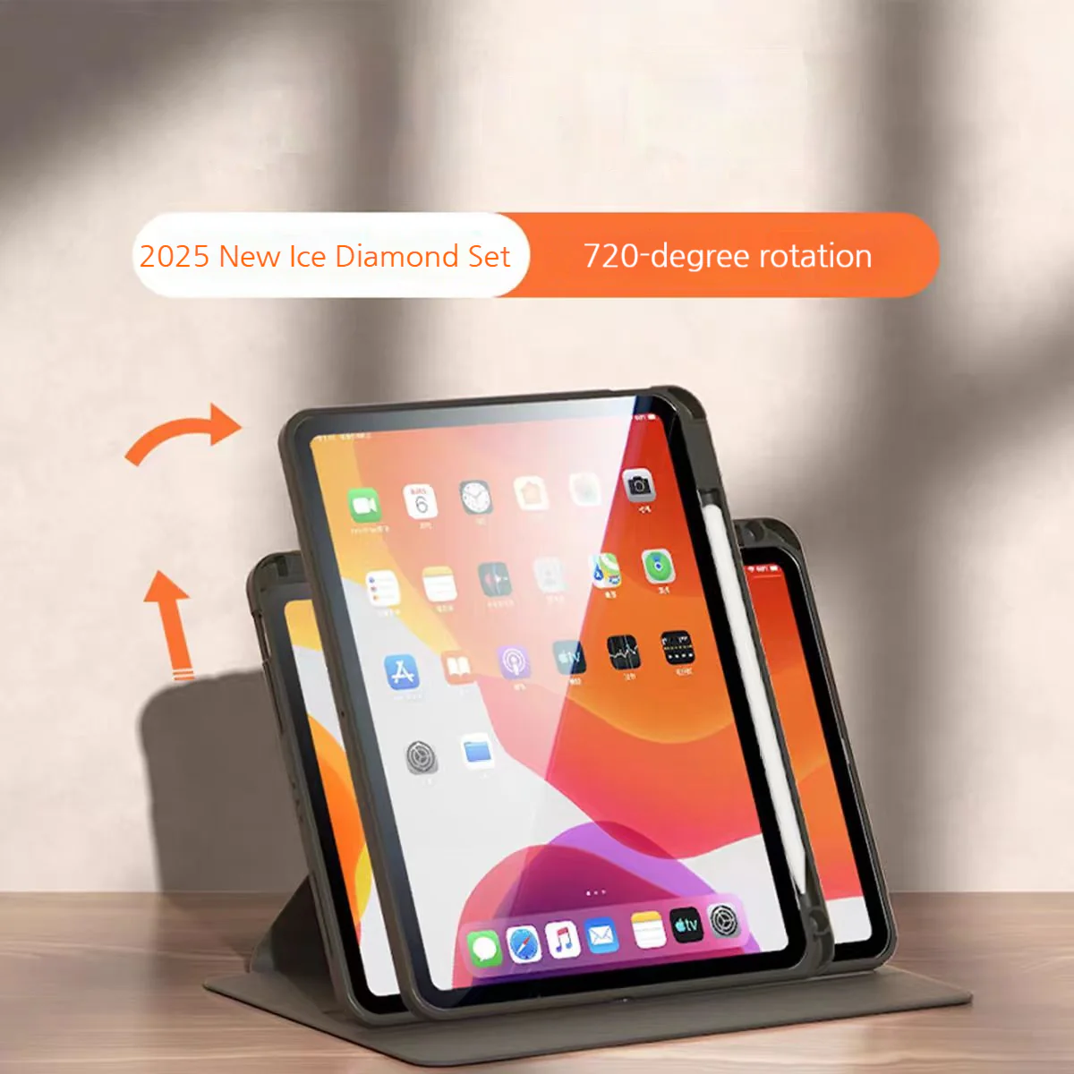 [With Pen Slot][360° Rotatable] Apple iPad Mini 6/7 8.3'' 6/7th Gen (2021/2024) Labubu Cartoon Tri-Fold Flip Protective Case - Image 5