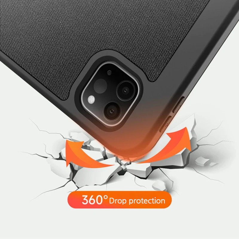 [With Pen Slot] Apple iPad 10.9/11'' 10/11th Gen (2022/2025) Premium PU Fabric Texture Shockproof Case - Image 8