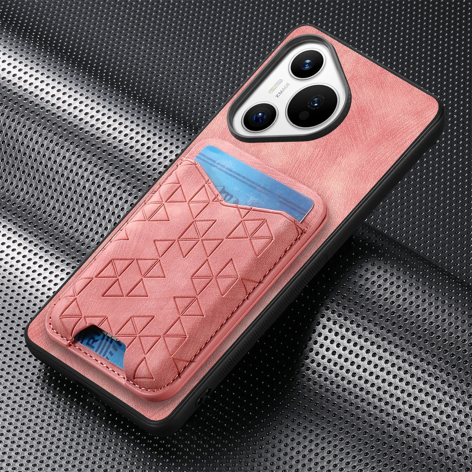 [With Pen Slot] Huawei P50/Pro Minimalist Folding Bracket Protective Genuine Leather Series Case - Image 13