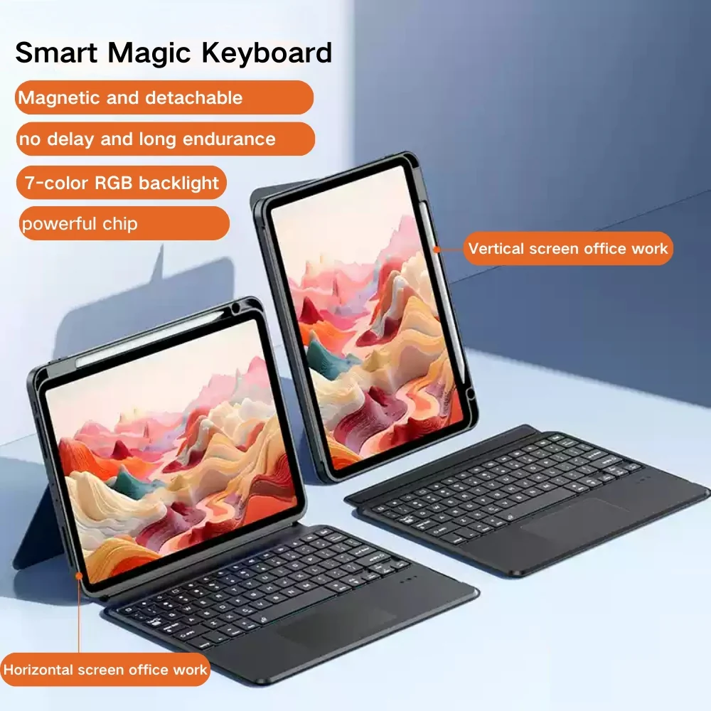 [With Pen Slot] Lenovo Tab M11 11.0" 2024 (TB-330XU/330FU) - Bluetooth Magnetic Detachable Magic Backlight Keyboard Case With Mouse - Image 3