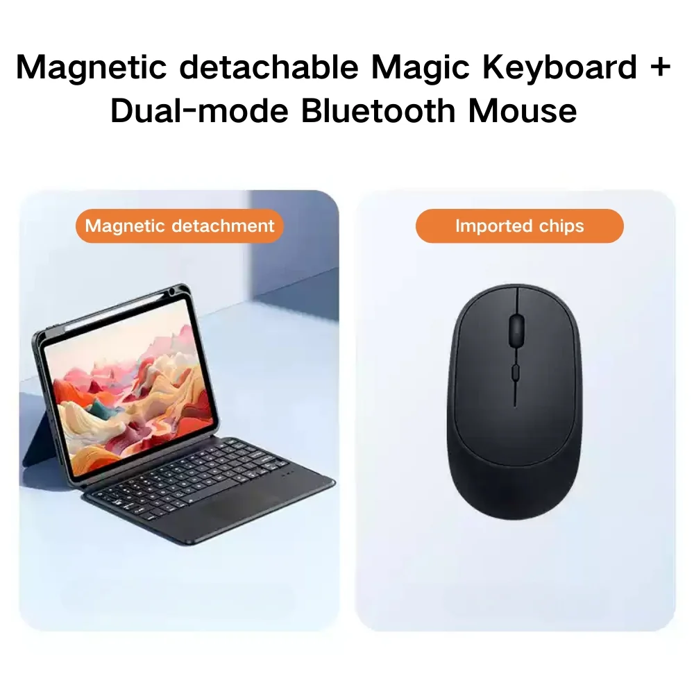[With Pen Slot] Lenovo Tab M11 11.0" 2024 (TB-330XU/330FU) - Bluetooth Magnetic Detachable Magic Backlight Keyboard Case With Mouse - Image 4