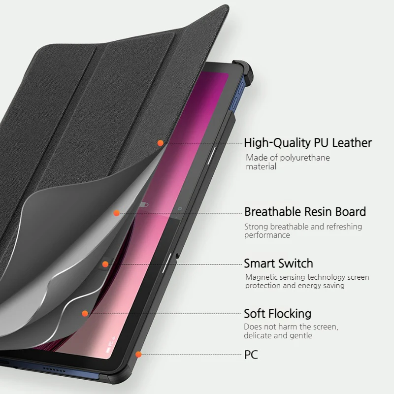 [With Pen Slot] Lenovo Idea Tab Pro Gen 2 13" 2026 (TB390FU) - Premium PU Fabric Texture Shockproof Case - Image 5