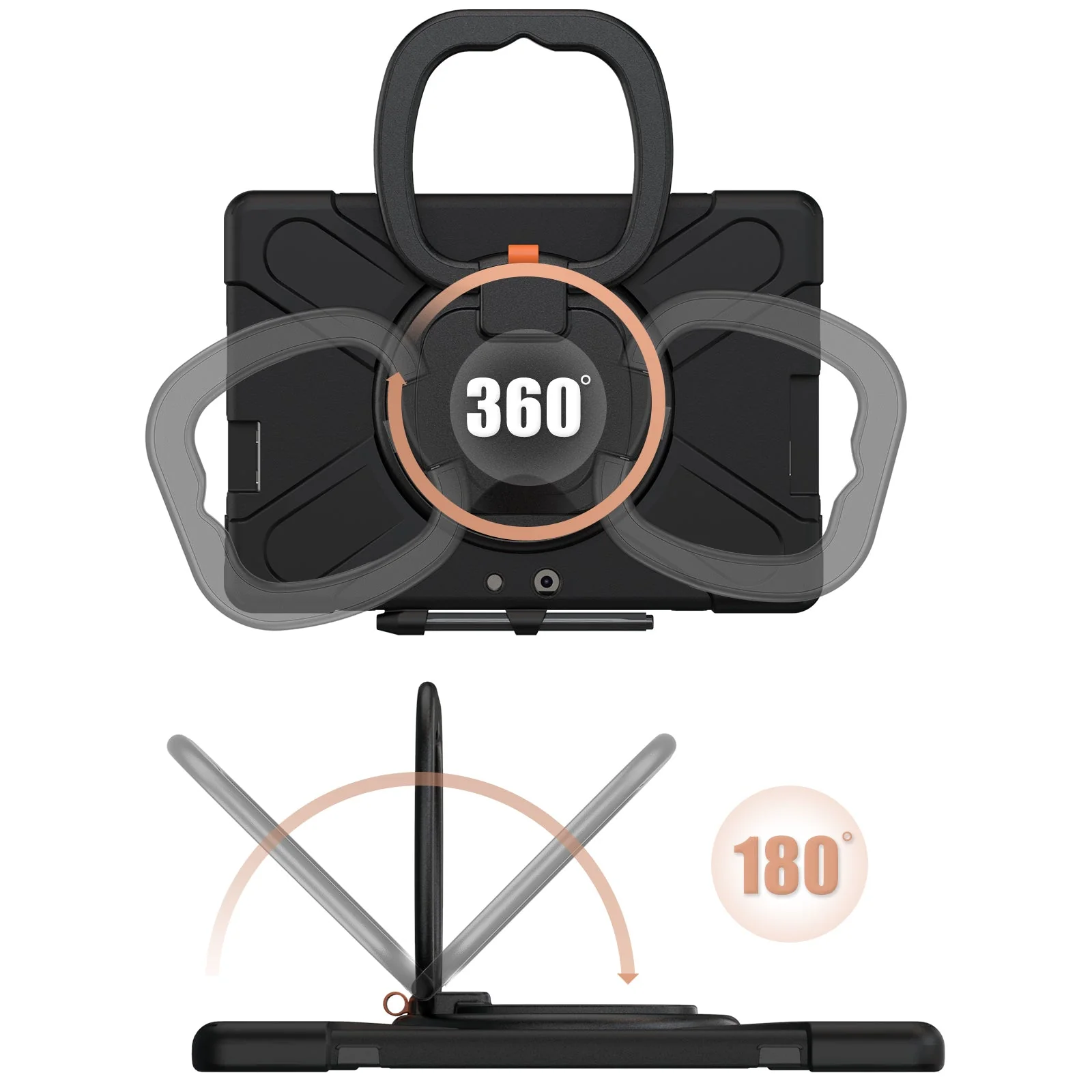 [With Pen Slot] Microsoft Surface Pro X - 360 Degree Rotate Shockproof Heavy Duty Tough Stand Handle Ring Holder Case Cover - Image 9
