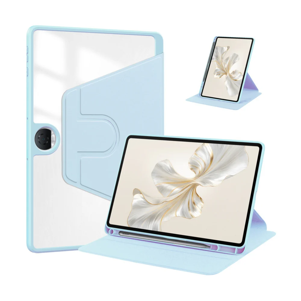 [With Pen Slot] OnePlus Pad Go - Acrylic Transparent Rotating Stand Protective Case - Image 4