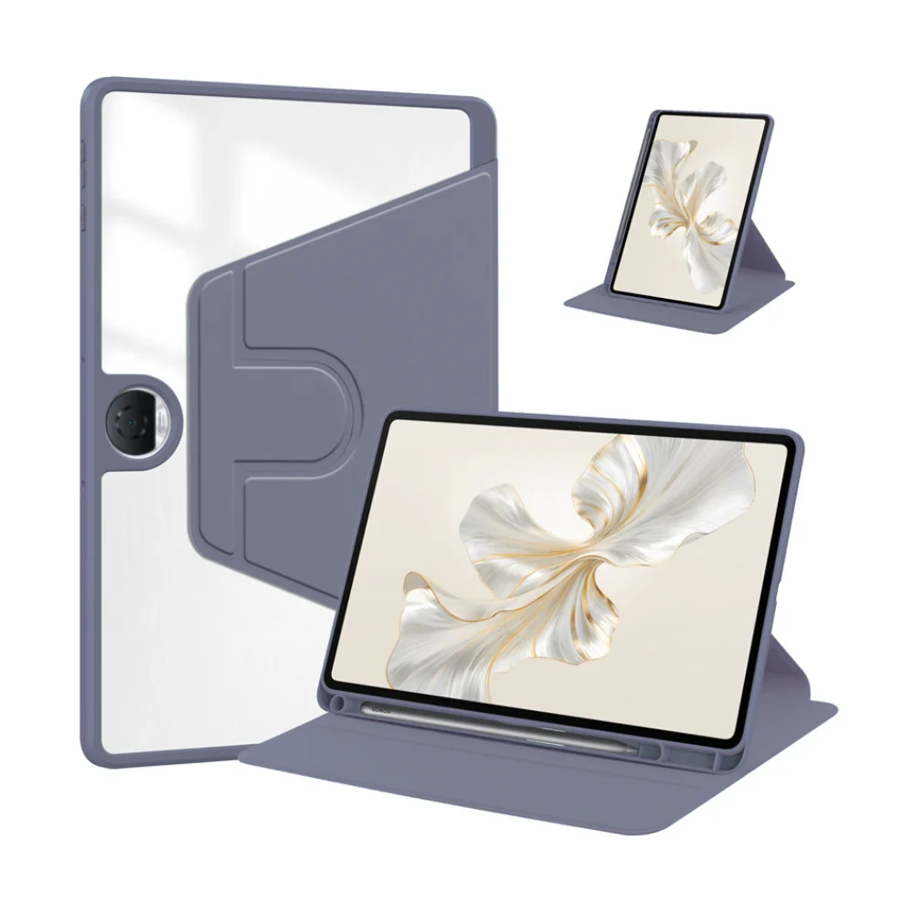 [With Pen Slot] OnePlus Pad Go - Acrylic Transparent Rotating Stand Protective Case - Image 5