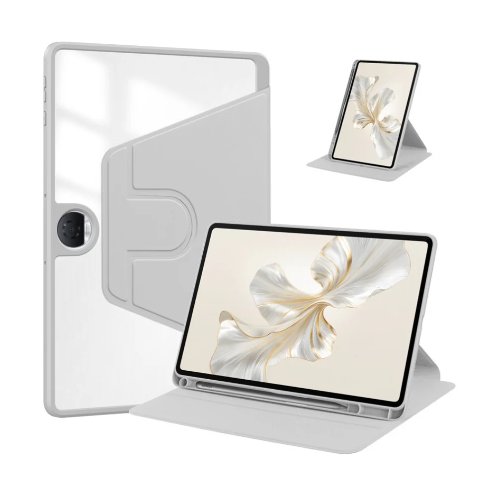 [With Pen Slot] OnePlus Pad Go - Acrylic Transparent Rotating Stand Protective Case - Image 7