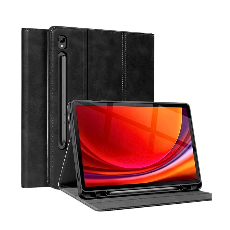 [With Pen Slot] Samsung Galaxy Tab A11 Plus 11" 2025 - Full Coverage Shockproof Genuine Leather Case - Image 4