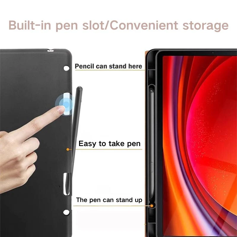 [With Pen Slot] Samsung Galaxy Tab A11 Plus 11" 2025 - Full Coverage Shockproof Genuine Leather Case - Image 8